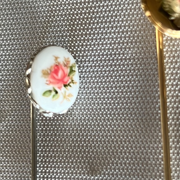 Avon Pin and 8 Stick Pins Lot Telephone Flower Lock Moon Butterfly Bird Stars - Picture 6 of 12